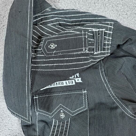 Affliction Button Down Long Sleeve Mens Large Grunge Streetwear Embroidered Gray - Picture 5 of 11